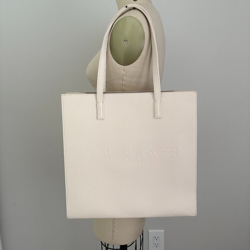 Ted Baker London The ICON Beige Medium Tote Luxury Commuter Chic Quiet Luxury